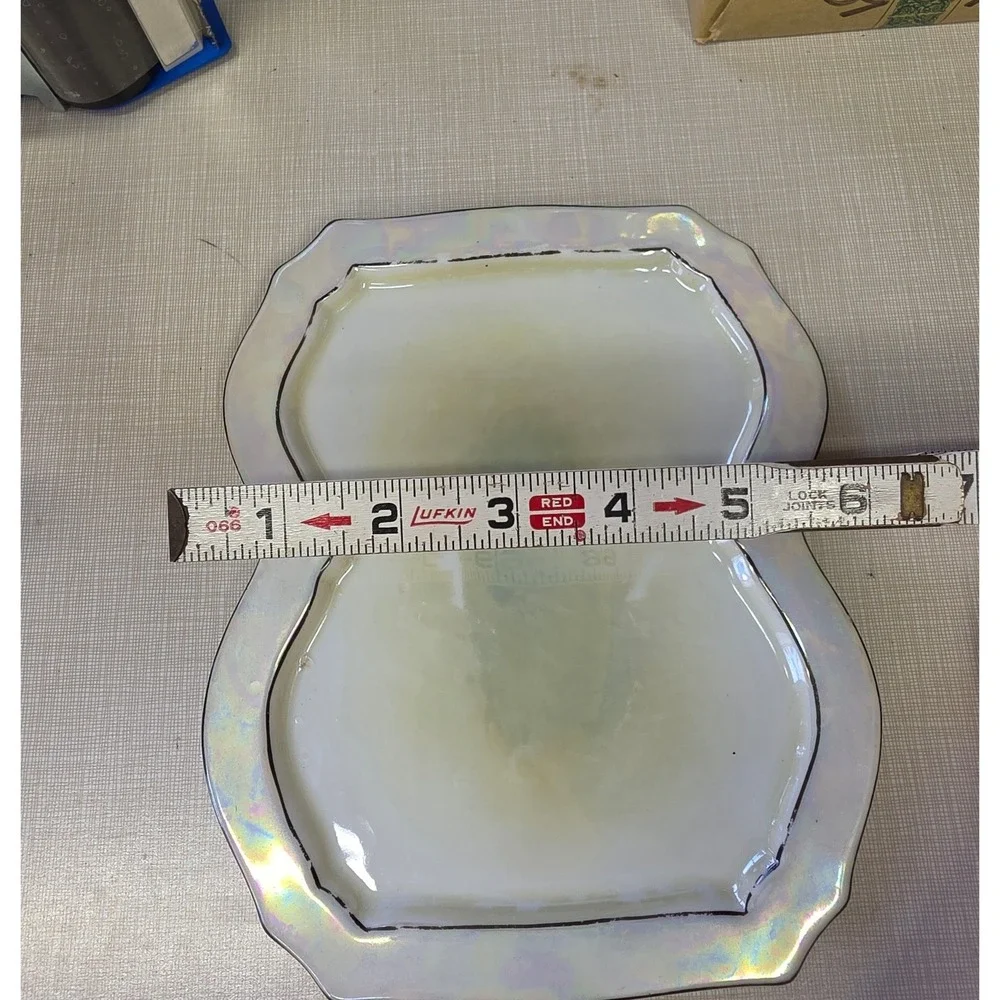 Vintage CT Altwasser Germany Iridescent Luster Porcelain Tea Coffee Set w Tray